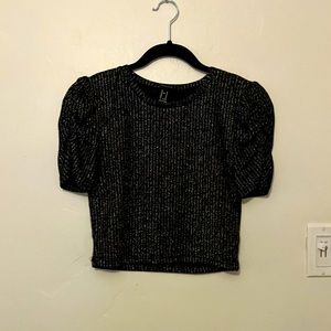 Black sparkle crop top